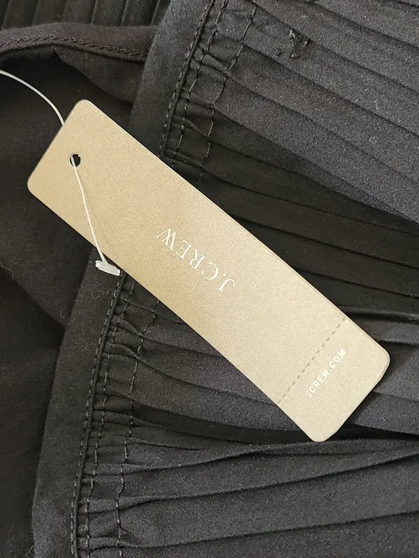 J. Crew Black Pleated Ruffle Tiered Sleeveless Blouse Size Medium NWT - Image 8
