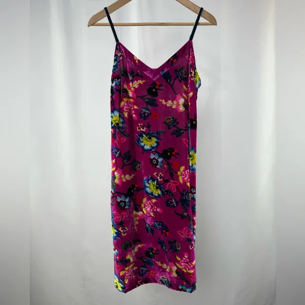 Anthropologie Shania Velvet Floral Slip‎ Dress in Violet Size Small - Image 4