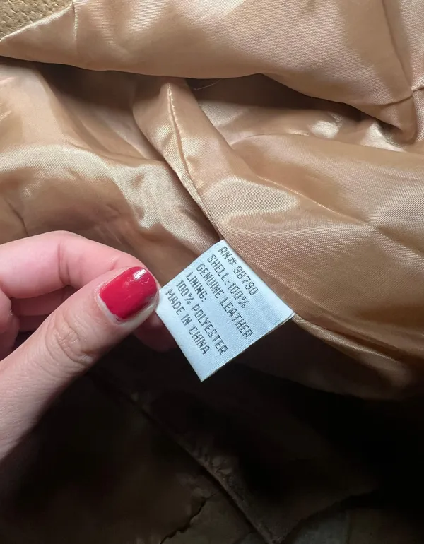 Rouge Tan Leather Jacket | Size Small - Image 4