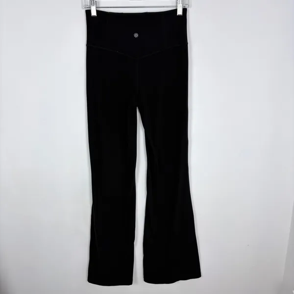 Athleta Elation Ultra High Rise Flare Pant Black Soft Yoga Stretch Size Small - Image 4