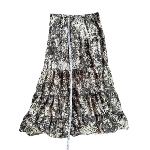 CAbi Tiered Convertible Midi Dress Maxi Skirt Black White Peasant Boho Medium - Image 5