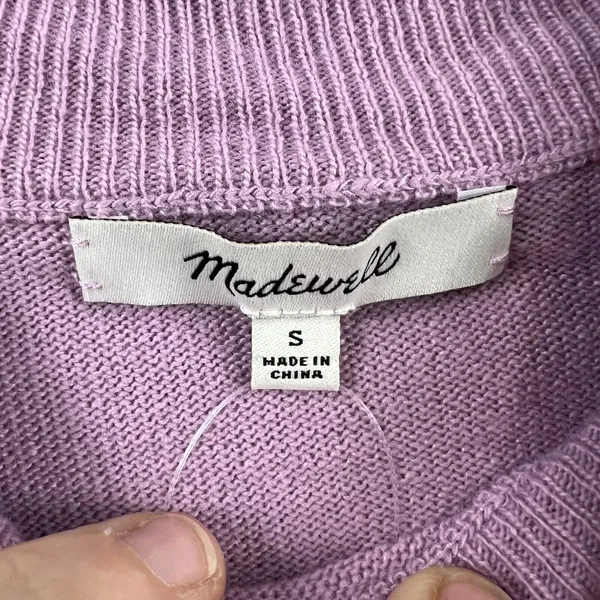 Madewell NEW Ashbury Mock Neck Pullover Sweater Long Sleeve Purple Small - Image 2