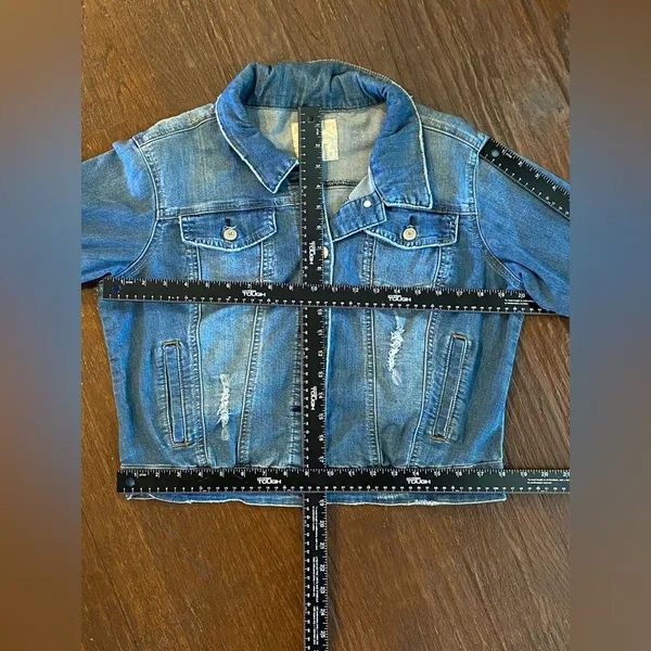 altar'd state denim jacket distressed blue large 90s y2k - Image 7