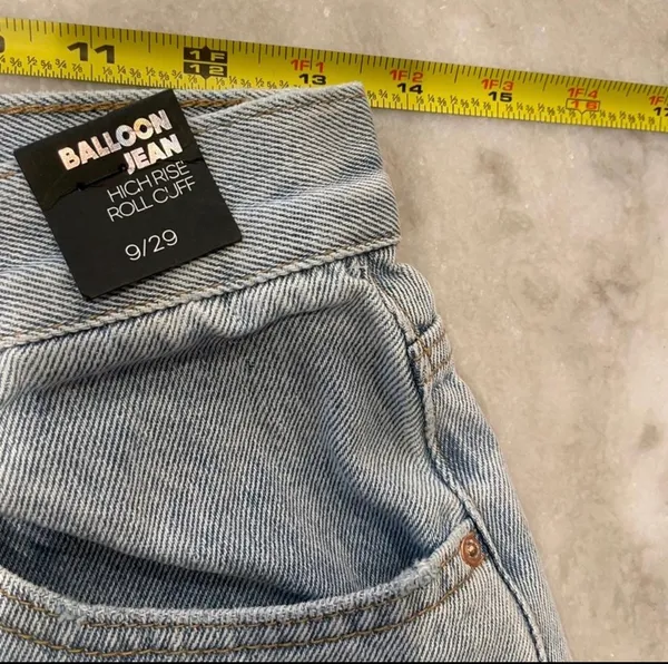Simple Society Roll Cuff Balloon High Rise Mom's Jeans - Image 6