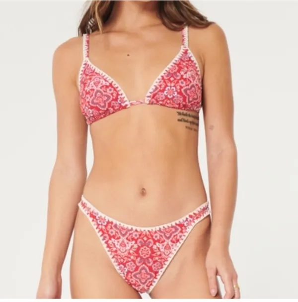 Hollister S RED BANDANA PRINT BIKINI BOTTOMS - Image 5