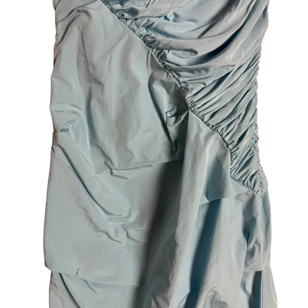 Paris Georgia Kaya Light Blue Ruched Sleeveless Maxi Dress Size S - Image 9