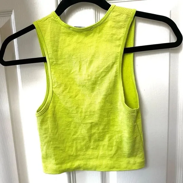 Zara lime green neon cropped tank top - Image 5