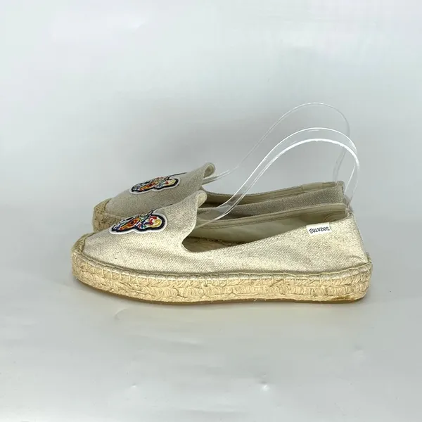 Soludos Frenchie Embroidered Platform Smoking Slipper (Sand) coastal size 9 - Image 2