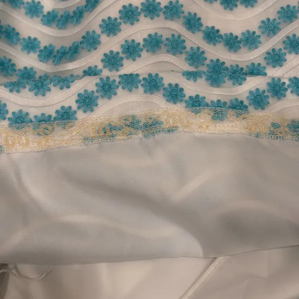 Lilly Pulitzer Leavens Top Notch Strapless Dress‎ Blue White Floral Embroidery 4 - Image 8