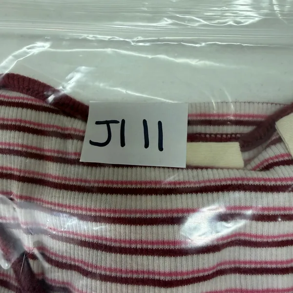 Y2K Style Levis Large‎ Top Long Sleeve Striped Ribbed Knit Essential Crew Neck - Image 12