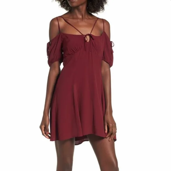 Majorelle whisper mini dress sz M cold shoulder strappy‎ revolve - Image 3