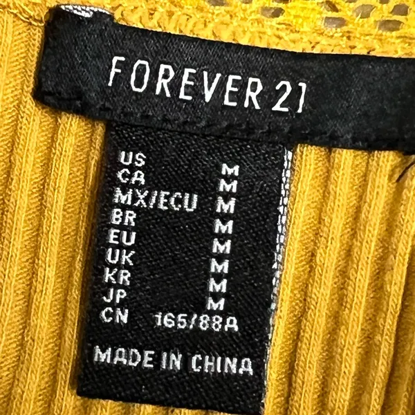 Forever 21 Yellow Ribbed Bodysuit - Size Medium - VGUC - Image 4