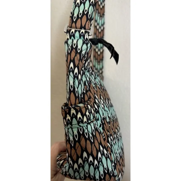 Vera Bradley Womens Medium Crossbody Bag Brown Teal Quilted Western Boho Chic - Image 5