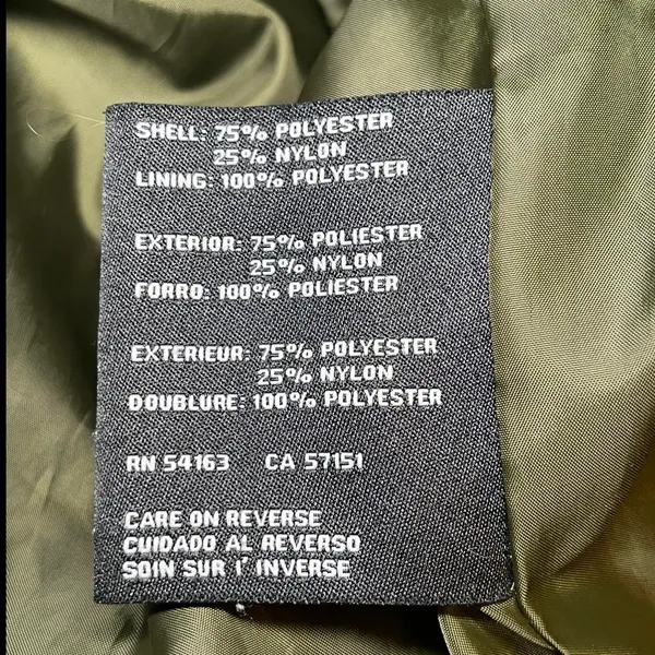Guess Olive Green Hooded Utility Coat Size S Lace-Up Sides Lightweight Outerwear - Image 7