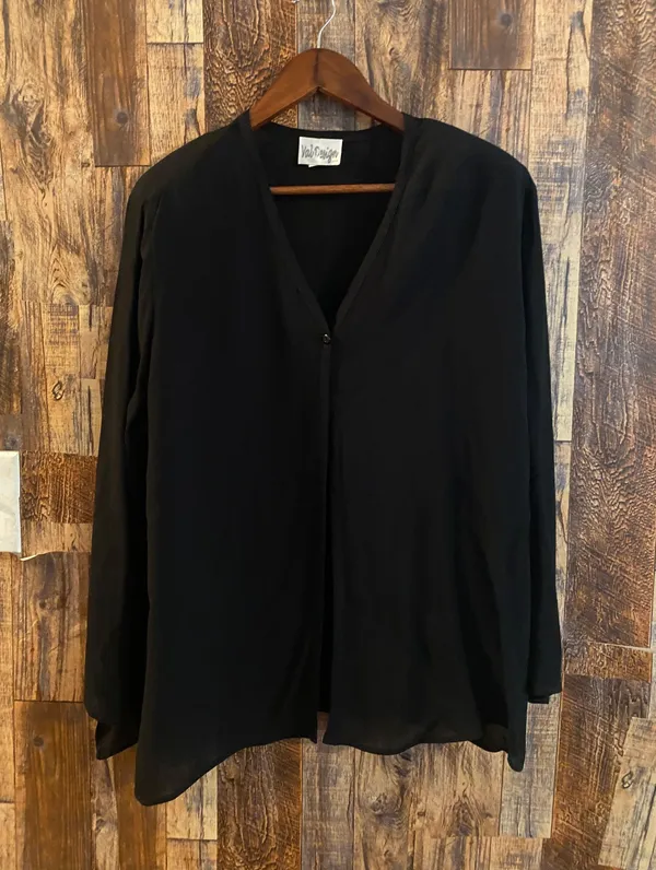 Val Designs Women's Sheer Blouse Long Sleeve Size xl - Image 2