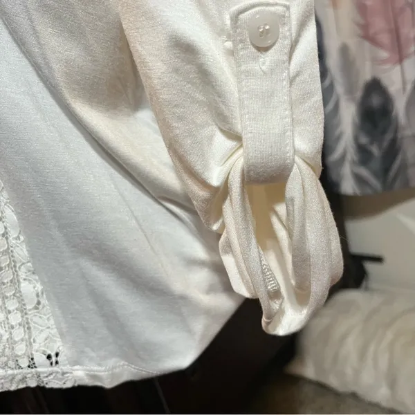 RXB White Marshmallow Long Sleeve Top Blouse - Large - Image 4