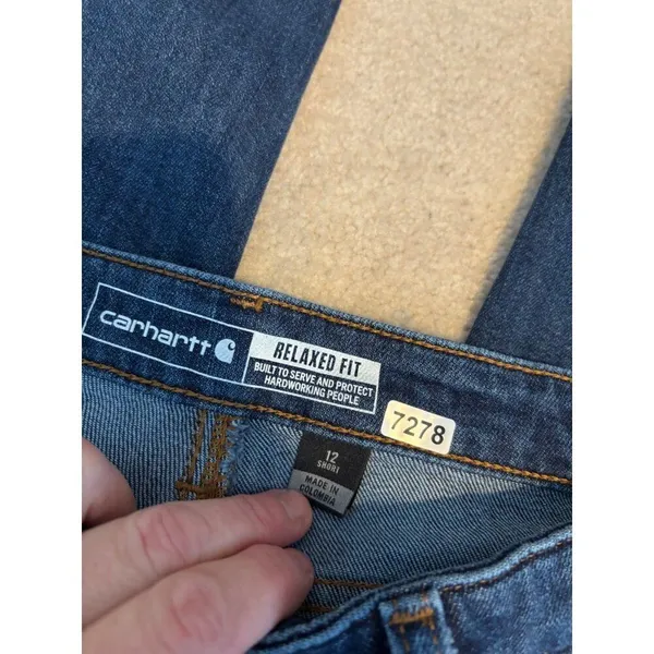 Carhartt Relaxed Fit Womens Denim Jeans Size 12 Short Made In Colombia - Image 4