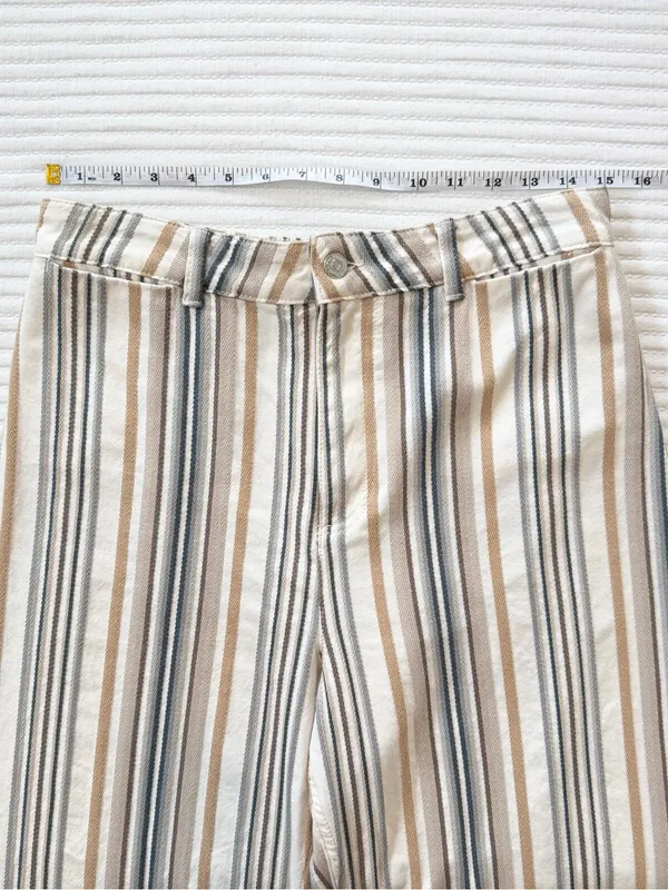 Free People We The Free Patti Pant in Textured Neutral Stripes - Image 8