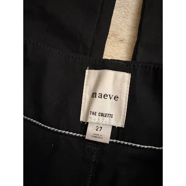MAEVE Colette Black Linen Blend Stretch Wide Leg Pants size 27 - Image 6