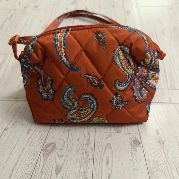 Vera Bradley Camera‎ Crossbody Bag Purse Lightweight Burnt Orange Manor Paisley - Image 2