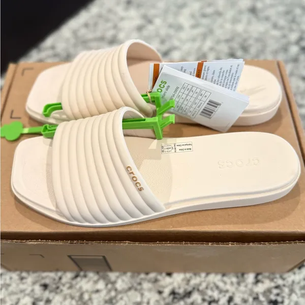 CROCS Women's Cream Slide Sandals - Image 2