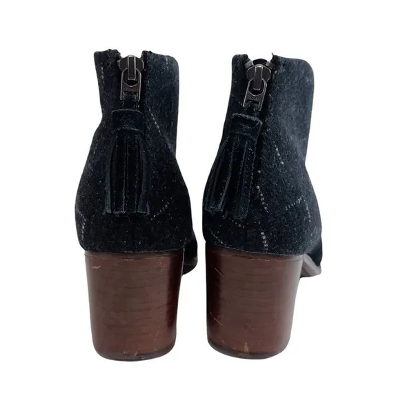 TOMS Gray Ankle Heels Boots Sz 9 Zip‎ Back Tassel Women's - Image 6