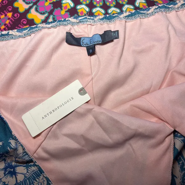 NWT Anthropologie Eva Franco Pink Floral‎ Print Halter Neck Crop Top Size 8 - Image 6