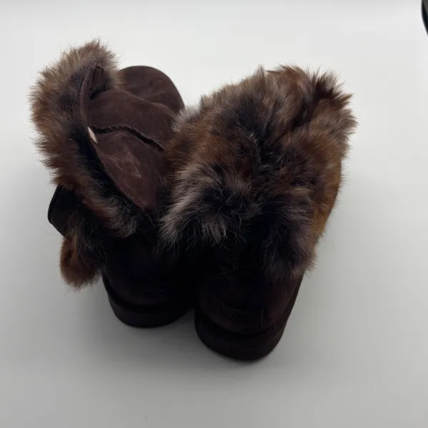 UGG Australia Brown Suede Faux Fur Cuff Winter Boots Womens 10 - Image 5
