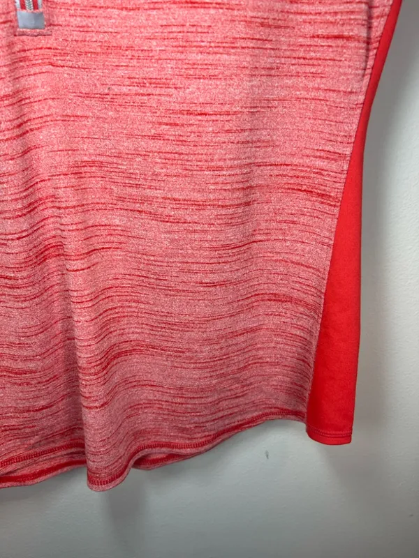 Athleta Running Wild 1/2 Zip Pullover Shirt Red Performance Pocket Reflective Lg - Image 6