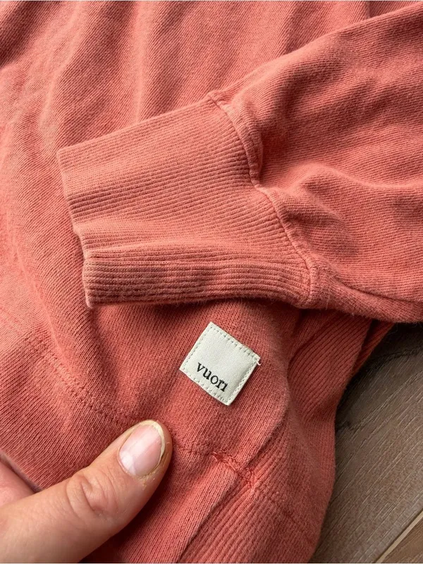 Vuori Faded Style Coral Terracotta Hoodie Size S - Image 4