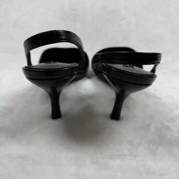 French Connection Womens Black Pointed Toe Slingback Kitten Heels Pumps Size 8.5 - Image 5