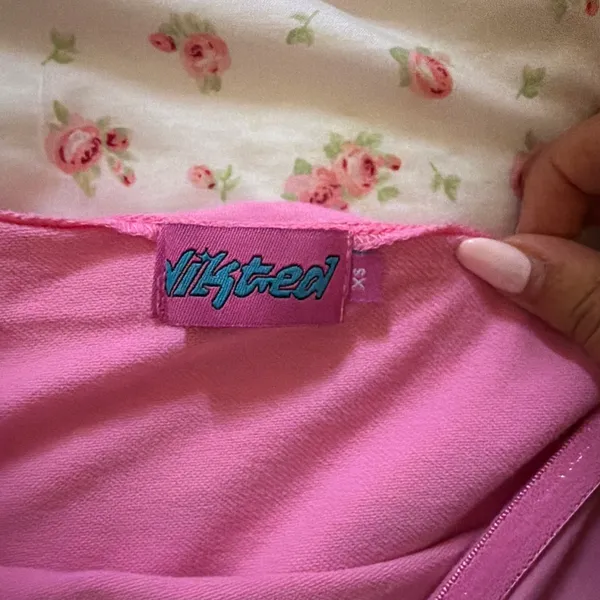 Edikted pink cropped tube top xs - Image 2