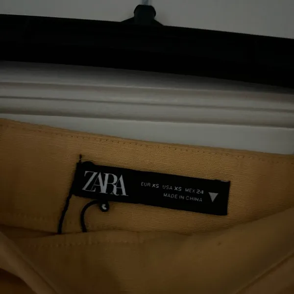 Yellow / orange Zara linen skirt - Image 6