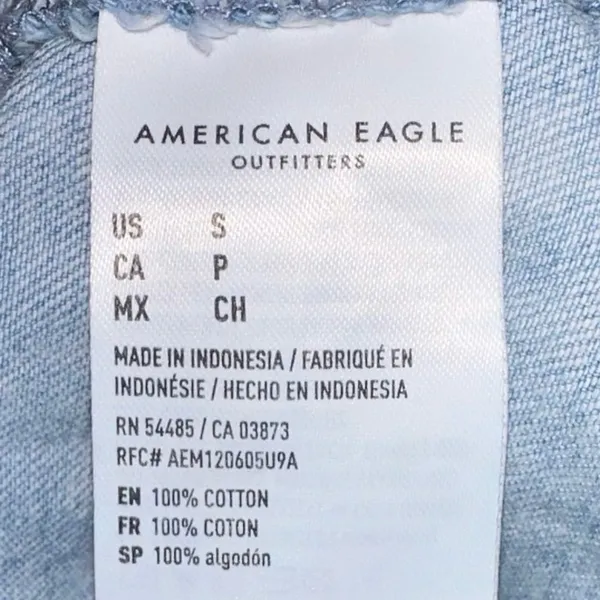 American Eagle Denim‎ Romper Small Blue Open Back Tie Waist Sleeveless - Image 5