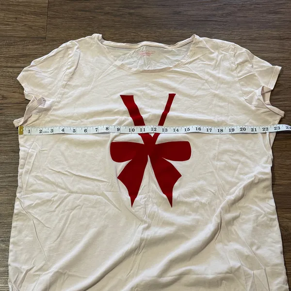 Victoria’s Secret Short Sleeve Night Shirt Light Pink With Red Velour Bow Sz XL - Image 8