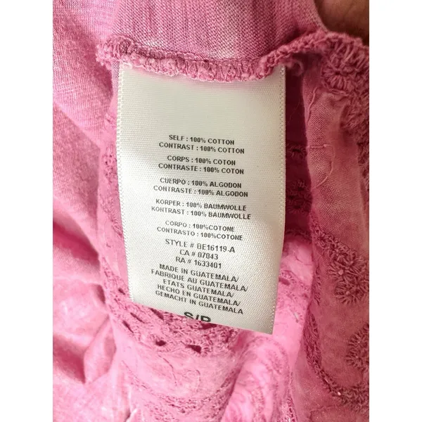 Eri + Ali Anthropologie Pink Eyelet Lace Back‎ Tank Top Small Cotton V-Neck Boho - Image 11