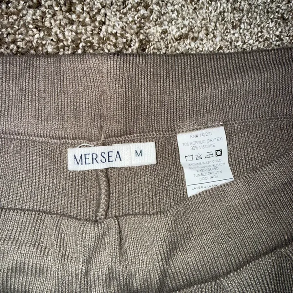Mersea Knit Wide Leg‎ Pants Womens Size Medium Brown Excellent Pleated Trousers - Image 2