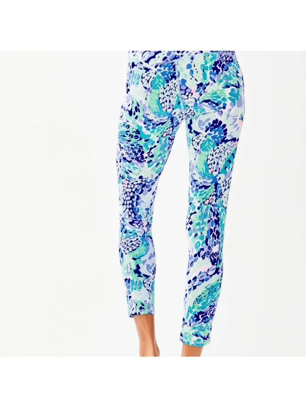 Lilly Pulitzer Luxletic Weekender Oasis Wave After Wave Cropped Leggings Sz Sm - Image 2