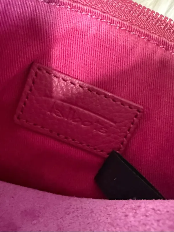 Talbots Pink Leather Crossbody Bag Gold Hardware Compact Purse - Image 2