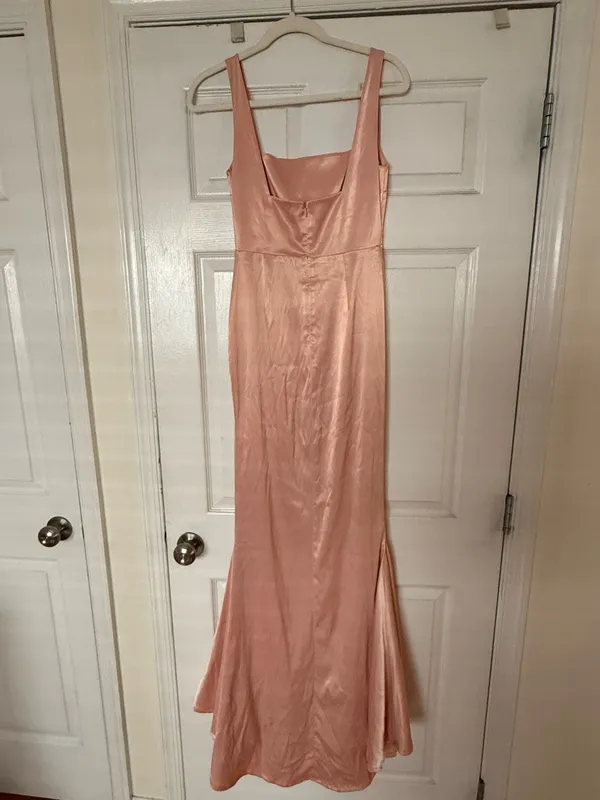 Pink Bridesmaid Oversized Bow Gown Petal Pink Maxi Dress Moda Glam - Image 5
