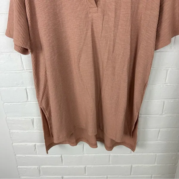 Jane + Delancey Neutral Ribbed Knit Collar Top Size S - Image 9