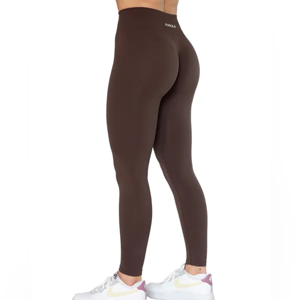 AURLOA Dream Seamless Leggings In Java Coffee Brown Size L - Image 3