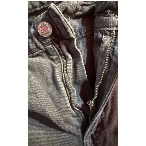 Zara‎ Barrel Jeans Women Size 6 Grey Wide Leg High Rise Faded Denim Pants - Image 3