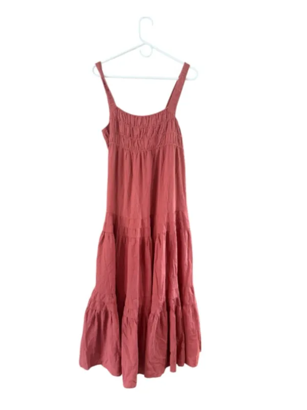 Women's J.Crew Pink Tiered Maxi Dress Size XS - Image 6