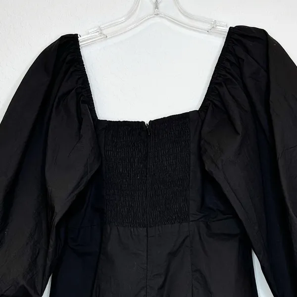 Tuckernuck Pomander Place Square Neck Chloe Mini Dress Black Puff Sleeves Small - Image 11