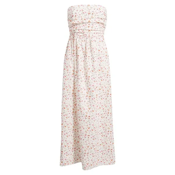 French‎ Connection Strapless Floral Maxi Dress Cerise Pink Multi Cotton - 0 NEW - Image 11