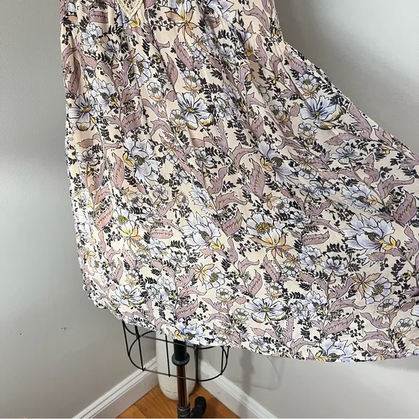 Free People Margot Ivory Printed Mini Dress with Lace Trim Size Extra Small $168 - Image 12