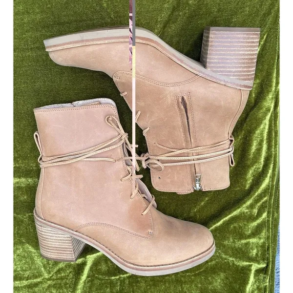 Ugg Oriana Boots Chestnut/Tan Sz 8.5 Side Zip Lace Up Western Prairie Fall - Image 15