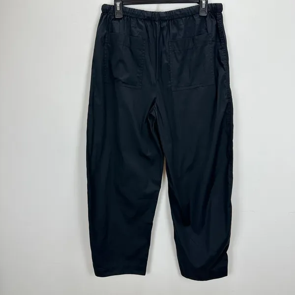 Madewell Pull-On Barrel-Leg Utility Pants in Poplin Cotton Black Wide Leg M NWT - Image 11