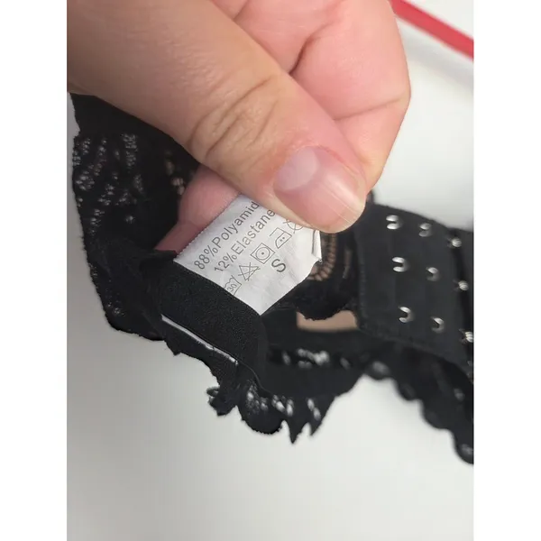 Black Lace Nursing Bra Wireless 34 B Small Chest Breastfeeding - Image 6